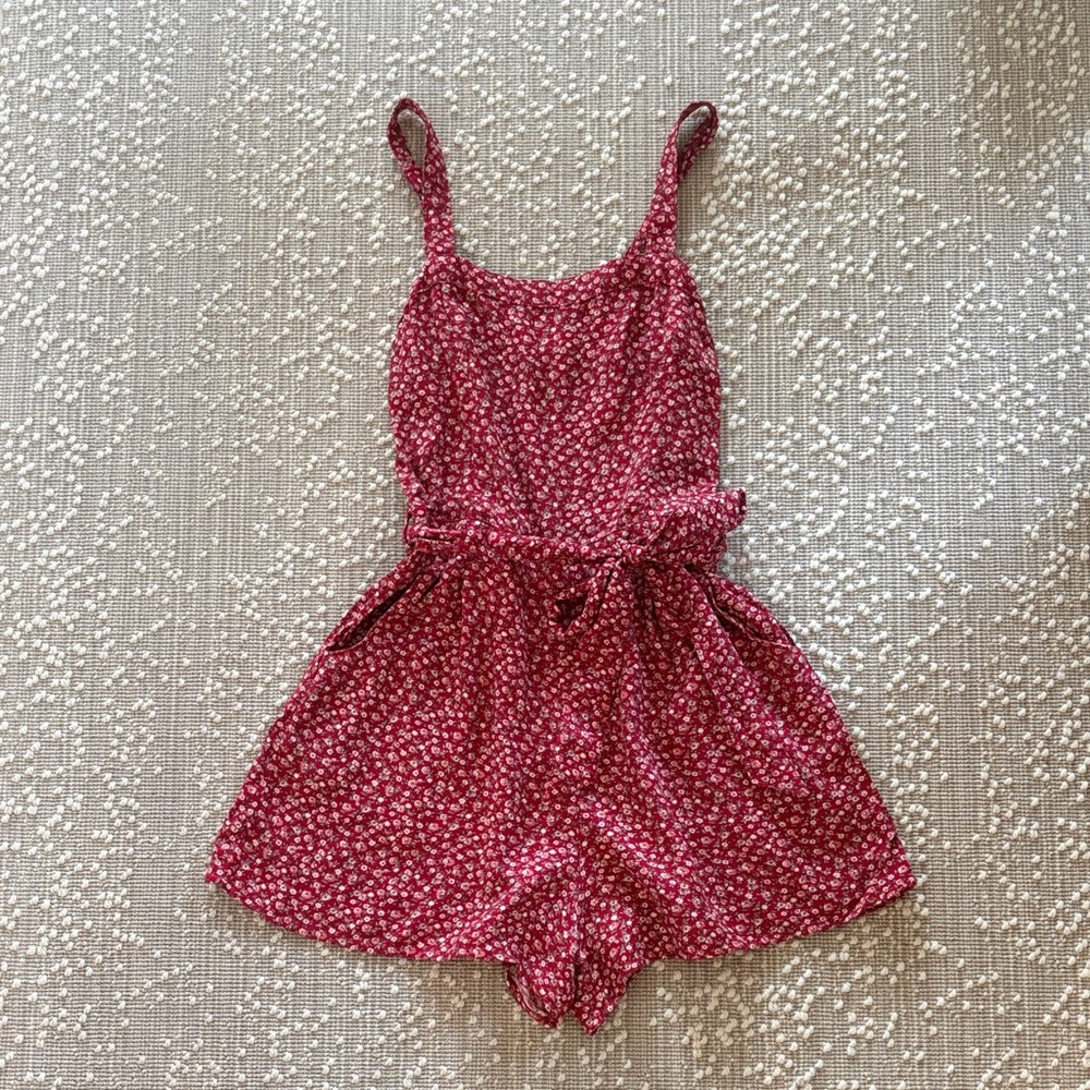 Hollister Burgundy Floral Romper